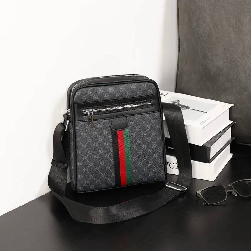 Luxury Design Mens Crossbody Bags Fashion Plaid Letter Printed Crossbody Bag Men Square Shoulder Bag Male Sling Messenger Bag