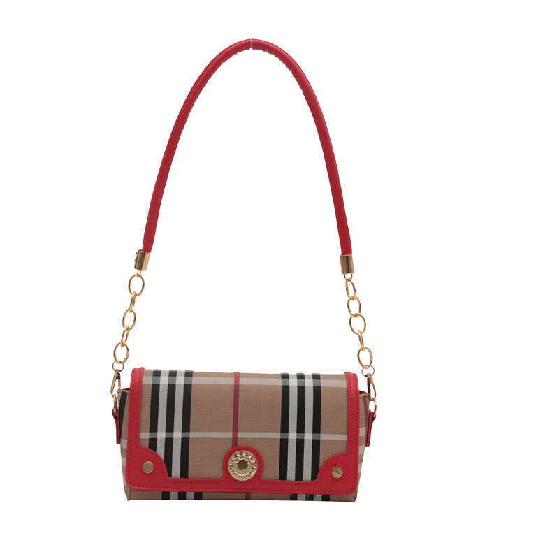 Designer Women Plaid Canvas Flap Vintage Simple Small Square Bag 2025 New Fashion Niche Single Shoulder Crossbody Underarm Bags