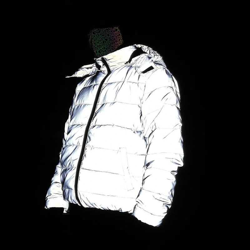 Drop Shipping Reflective Winter Jacket Men Women Warm Coat Casual Parka Detachable Hooded Jackets Night Road Safety Outerwear X250821