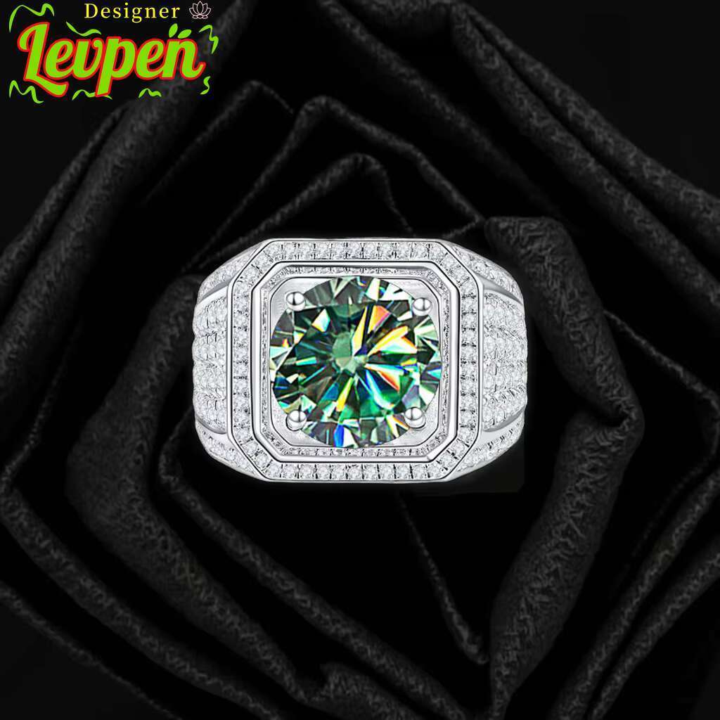 14k 3ct VVS Moissanite Diamond White Gold Moissanite Ring Ri Punk MenS Wedding Rings OACOCA