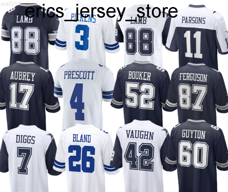 Emmitt Smith Roger Staubach Dak Prescott CeeDee Lamb Micah Parsons George Pickens Trevon Diggs Tyler Booker Brandon Aubrey DaRon Bland Deuce Vaughn Football Jersey