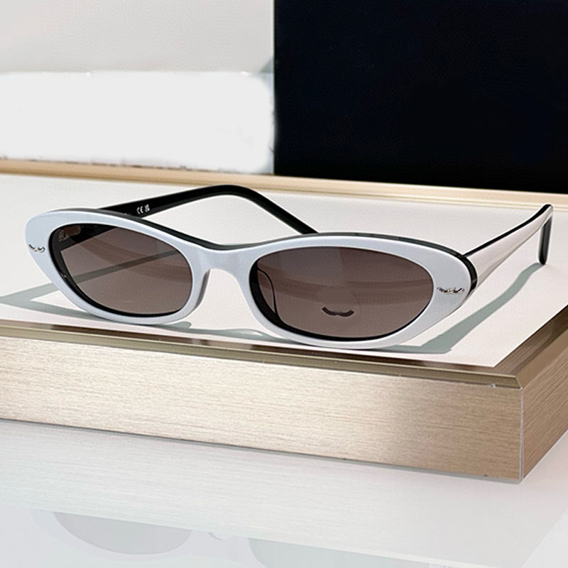 Vogue Lady Oval Sunglasses 3025 Designers New Style Ellipse Cat Eye Sunglasses Trendy Color Blocking Acetate Frame Eyewear A must-have for Tourist Beaches