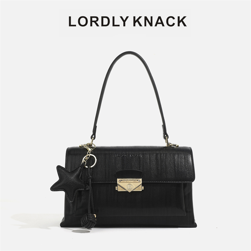 LORDLY KNACK designer bag light luxury genuine leather casual flap bag high-quality vintage large capacity tote bag for woman