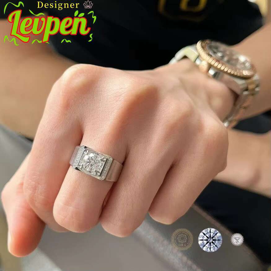 14k 3ct VVS Moissanite Diamond White Gold Moissanite Ring Ri Punk MenS Wedding Rings OACOCA