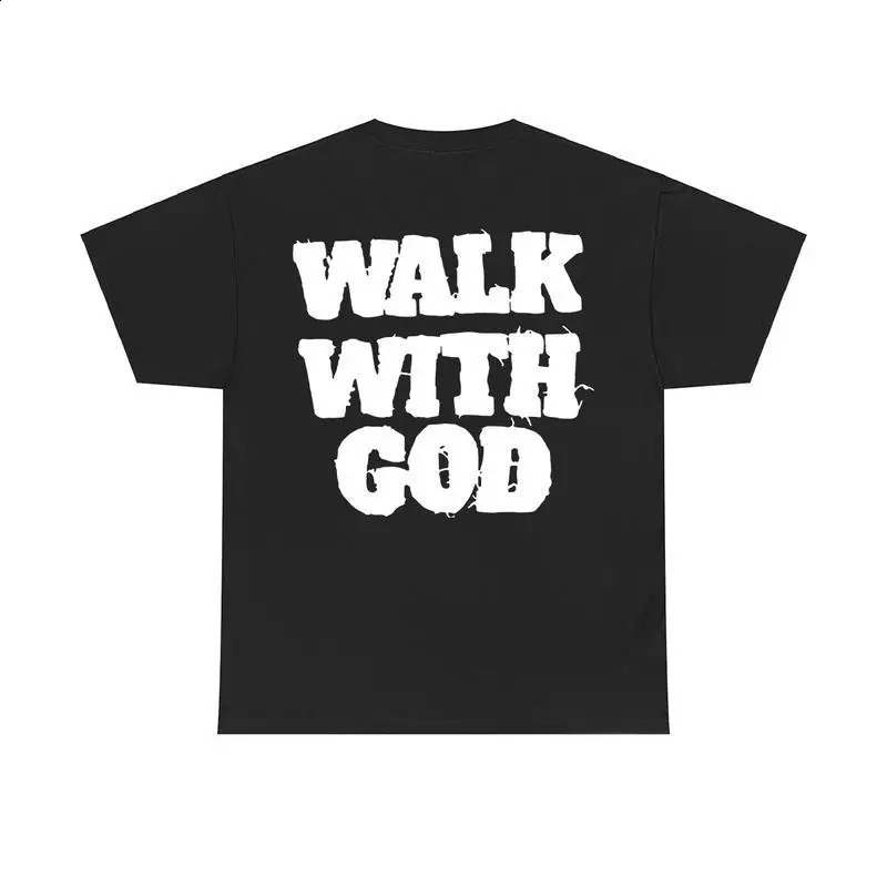 WALK WITH GOD Christian TShirt Faith Slogan Print Tee Unisex Religious Gift Apparel Gospel Spiritual Top for Men Women 250820