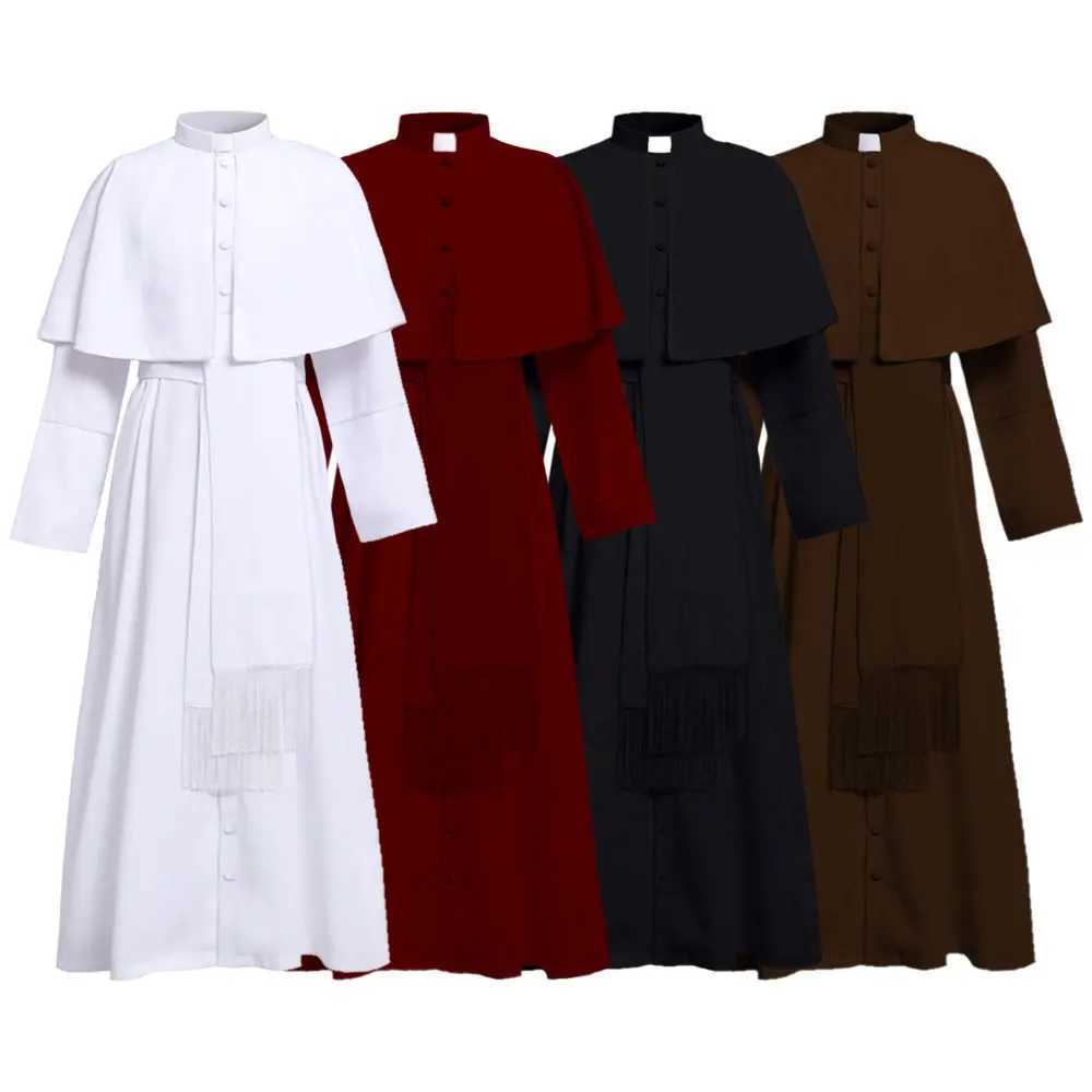 Cosplay Legend Clergy Robe Cassock with Belt Medieval Clergyman Vestments Roman Priest Robe Cassock for Men Witch X250821