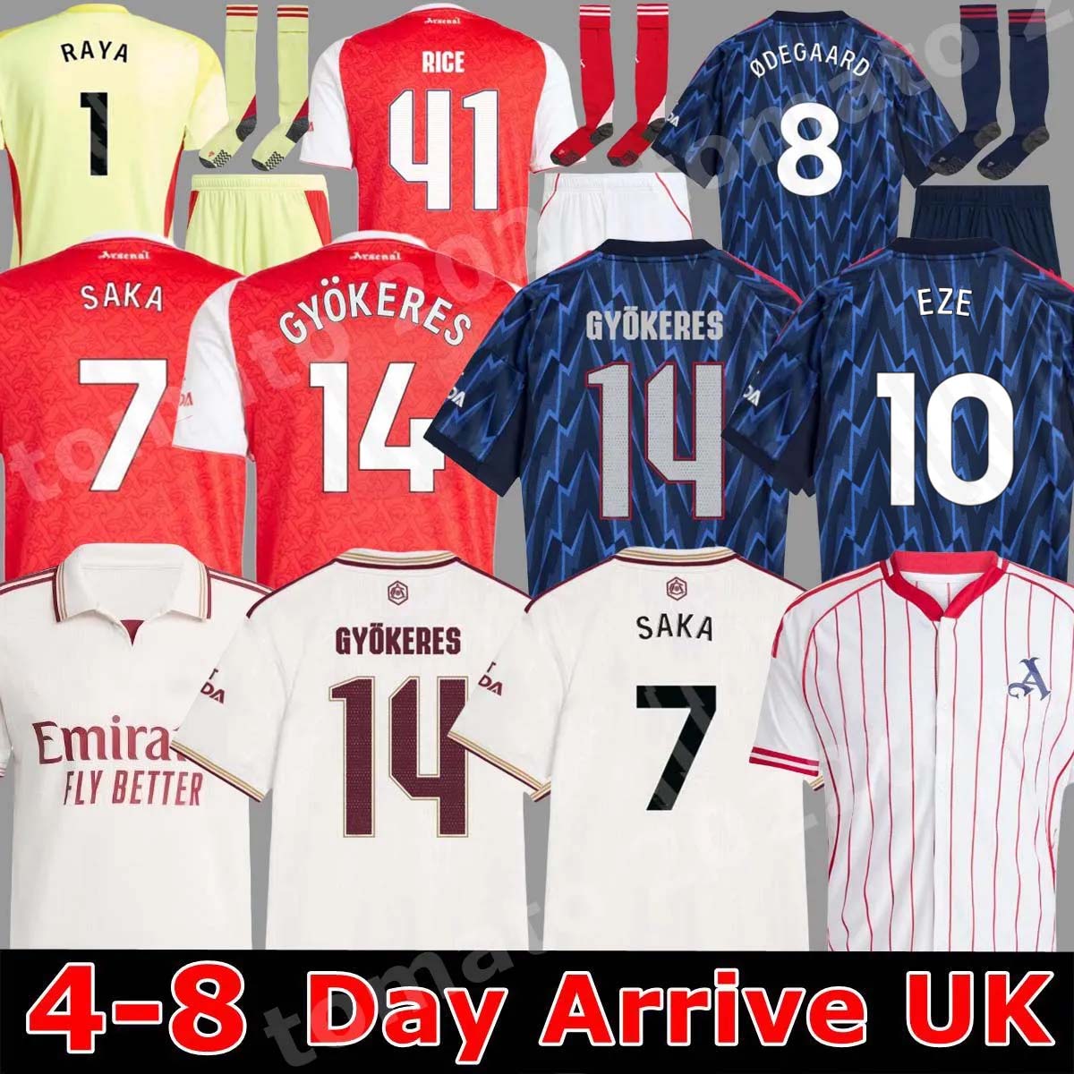 24 25 26 CALAFIORI soccer jerseys RICE SAKA Fans Player MADUEKE ZUBIMENDI RUSSO 2024 2025 football shirt Men Kids ODEGAARD SAMBI VIEIRA Gyokeres HAVERTZ Lewis-Skelly