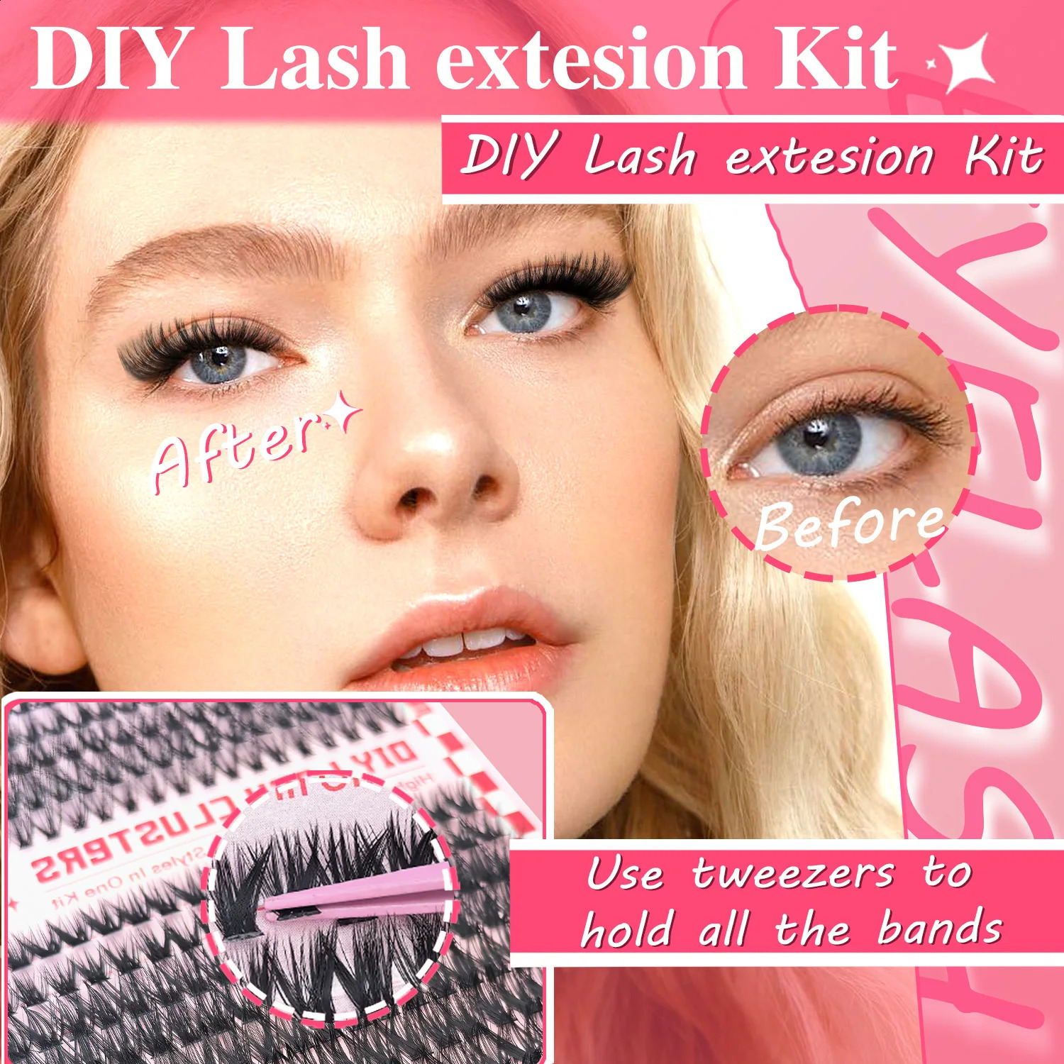 30D40D50D80D DIY Eyelash Kit with Tweezers Glue and Seal Reusable Single Eyelashes for Party Stage Festival Eye Makeu 250811