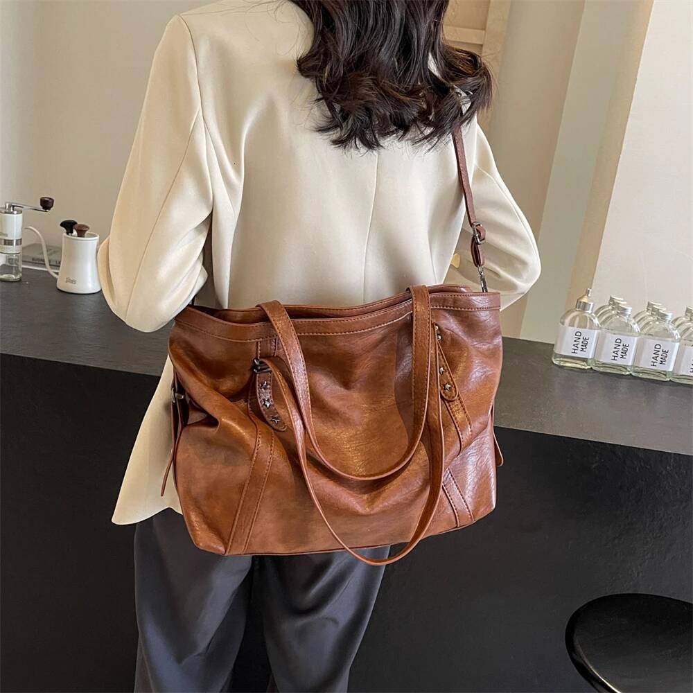Autumn New Women s Crossbody Bag Tote Bag Soft PU Leather Solid Color Large Capacity Shoulder Bag Women s Shoulder Bag Autumn New Designer Bag