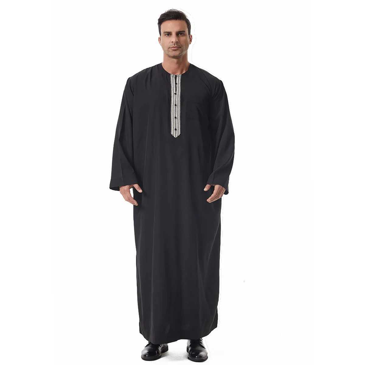 Eid Thobes for Men Saudi Arabic Robe Long Sleeve Muslim Men Clothing Turkey Kaftan Jubba Thobe Caftan Djellaba Fah Dishdasha X250821