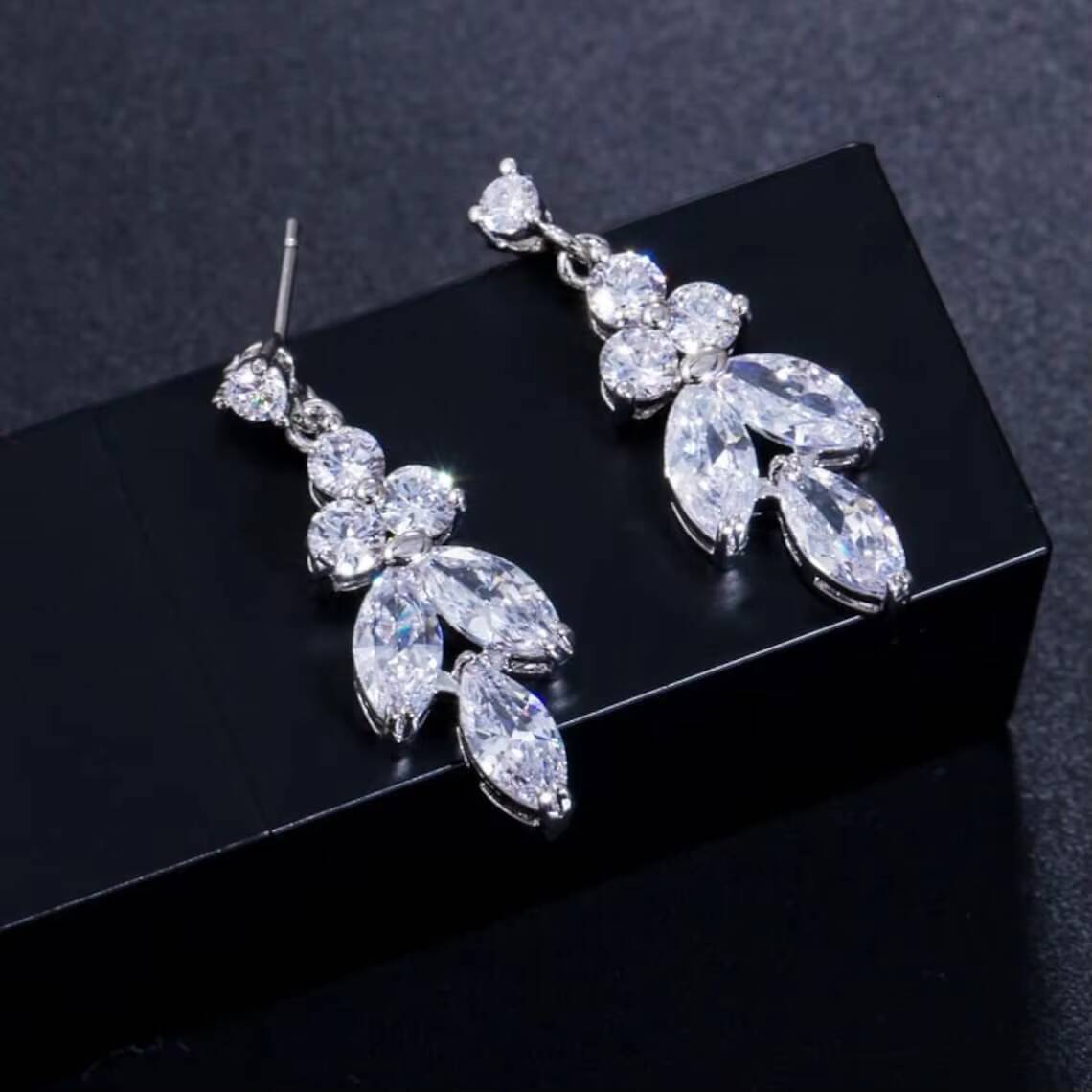 New Fashion Full Moissanite Diamond 18k Gold Plated Women Bridal Jewelry Set