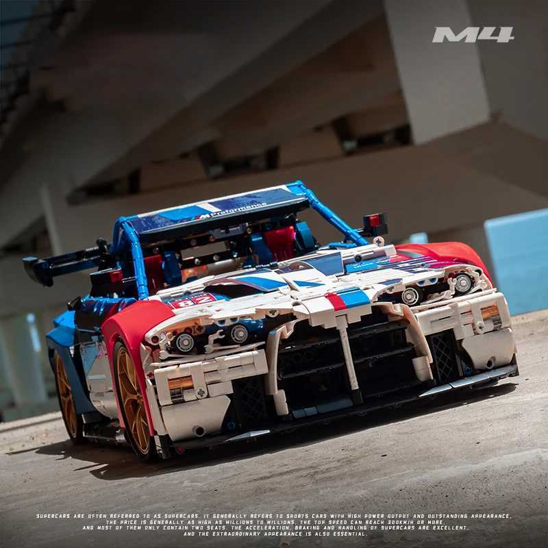 1 8 Scale M4 Supercar MOC World Famous Car Mechanical Group Model Building Blocks High-Tech Toy Set Gifts for Boys and Children Z250821