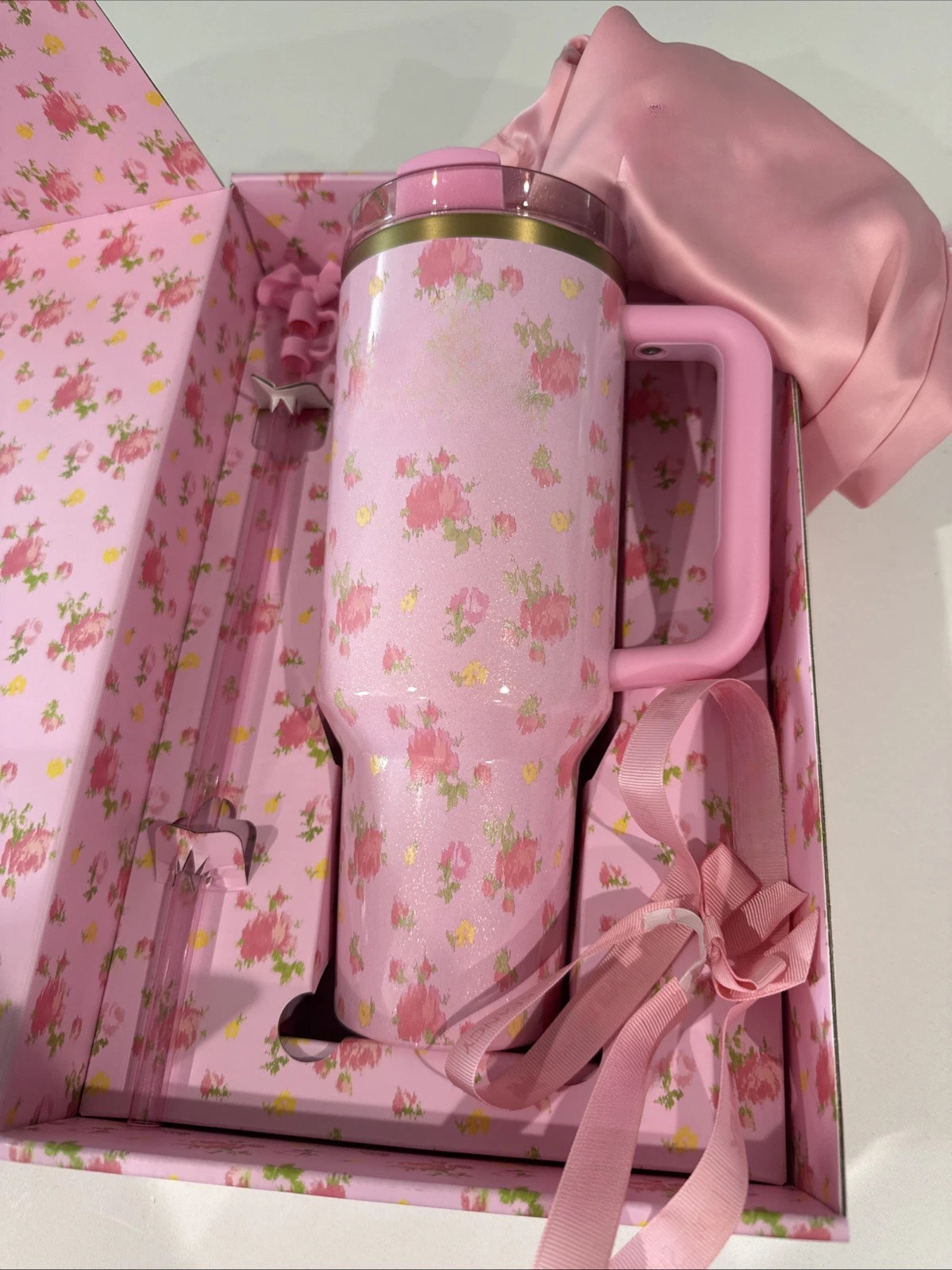 Ibiza Sunset 20oz 30oz 40oz Cobrand Hot Winter Pink Cups 40 OZ Stainless steel tumblers with handle and Straw Travel Car Mugs Water Bottles