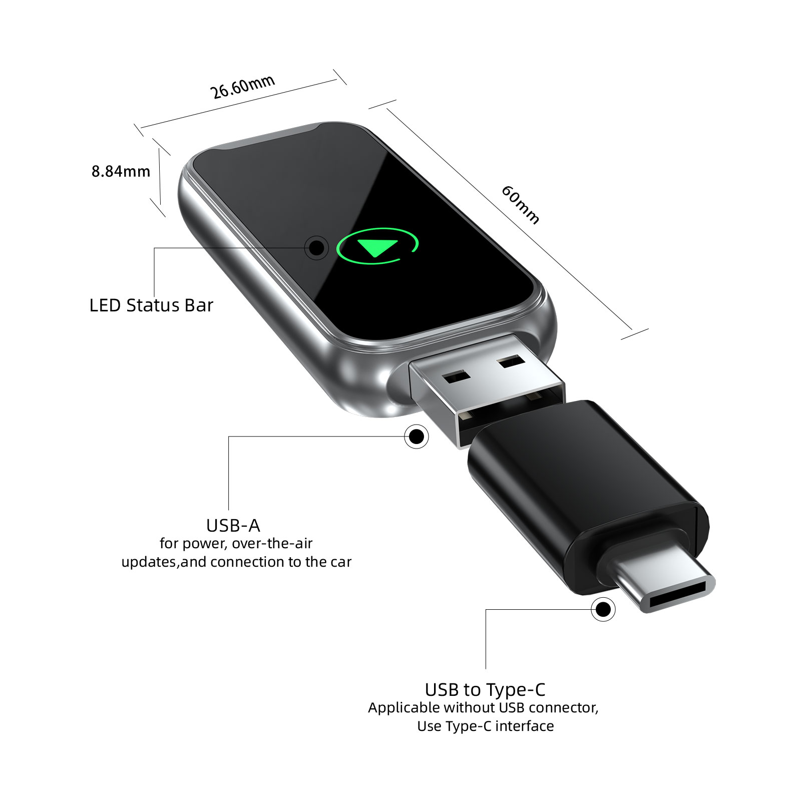 KOWANKIT Wireless CarPlay Android Auto Ai Box, Plug & Play Dongle Converts Wired To Wireless, 2in1 Car Accessories, No Delay, Vehicle Multimedia Upgra