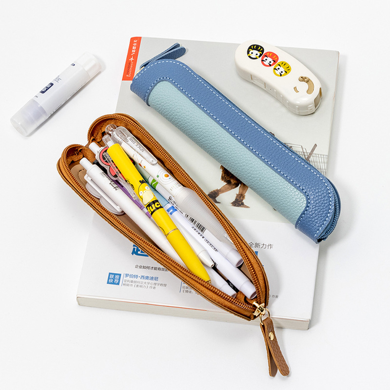 PU Leather Fashion Mini Pen Pouch Business Office Portable Pen Bag Luxury Woman Student Cute Wholesale Pencil Case Storage Bag R250821