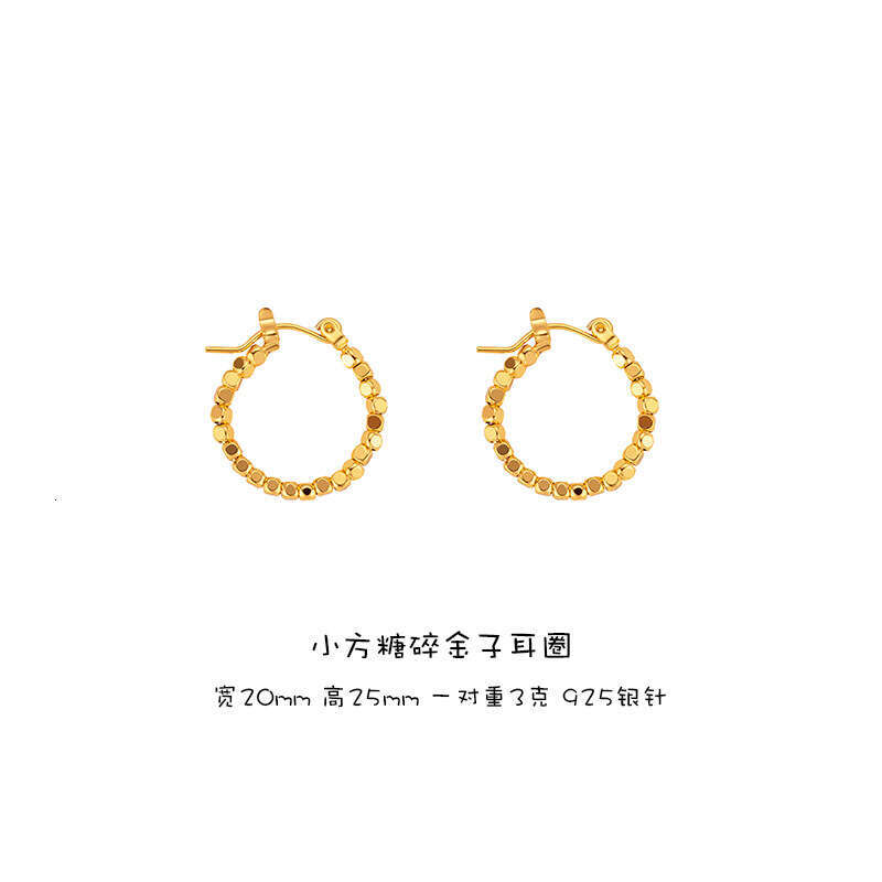 Light Gold Exaggerated French Flower Sier Needle Elegant Texture Heart Earrings Jewelry