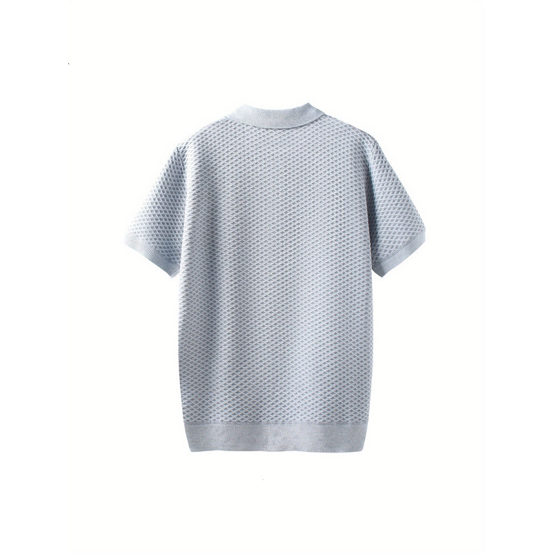 Men's Sports Casual Short Sleeve Shirt Breathable Knitted Fabric, Suitable Hiking, Outdoor Daily Wear - Machine Washable Essential for Spring, Su