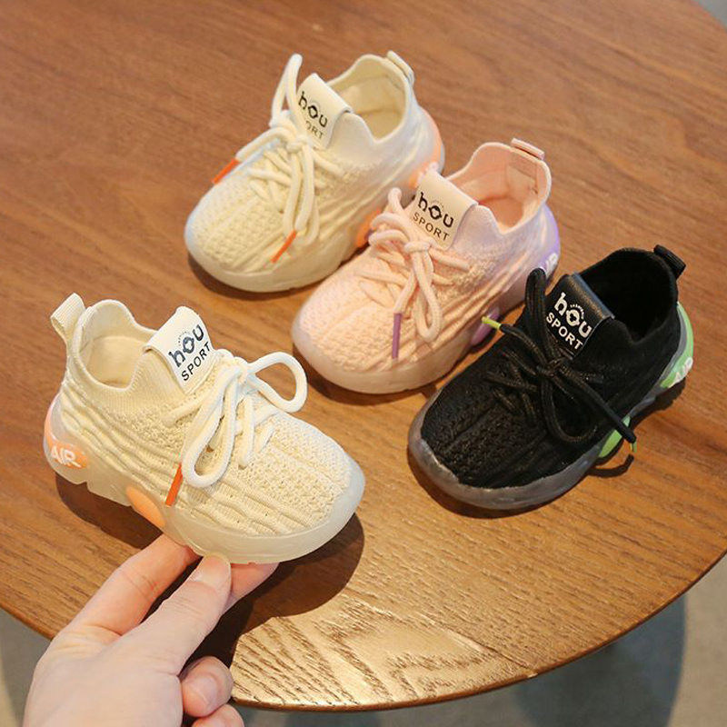 2025 Toddler Newborn Girls Sneaker Boys First Walkers Kids Toddlers Knitting Soft Soles Walkfashion Non-slip Sneakers Baby Child Shoes Size 15 - 27 dh