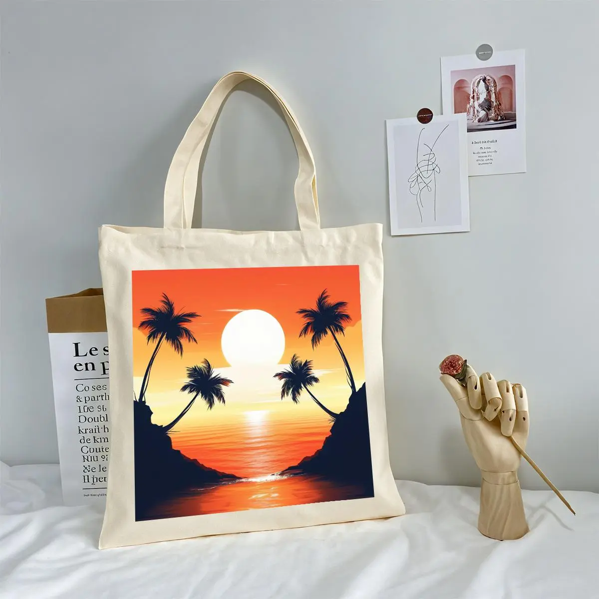 DHgatepod Custom Canvas Tote Bag, Personalized Large Shopping Bag with Long Handles, Durable Reusable Grocery Bag for Women & Men, Gift Idea