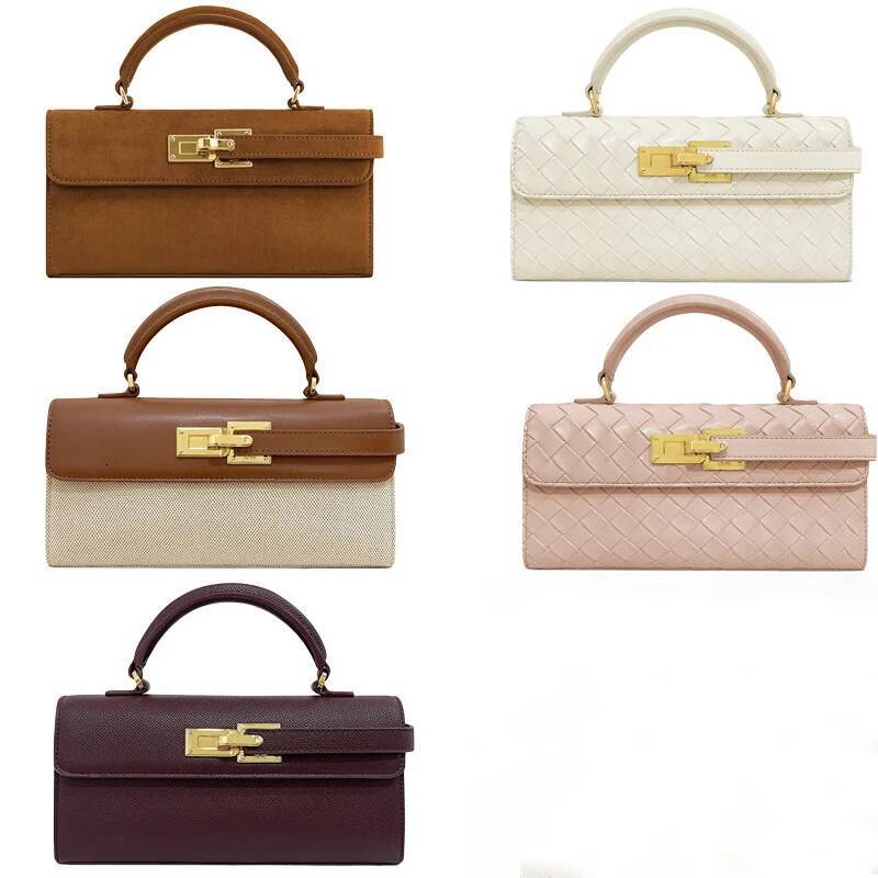 Autumn New Women s Crossbody Bag Commuting Women s Handheld Small Square Bag Autumn New Designer Bag Niche Design Woven Splicing Women s Shoulder Bag