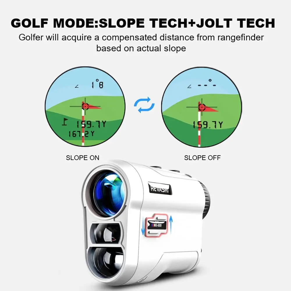REVASRI Golf Laser Rangefinder 600Yards/1000Yards Slope and Flag Pin Lock Vibration for Golf Tournament Legal Hunting Survey
