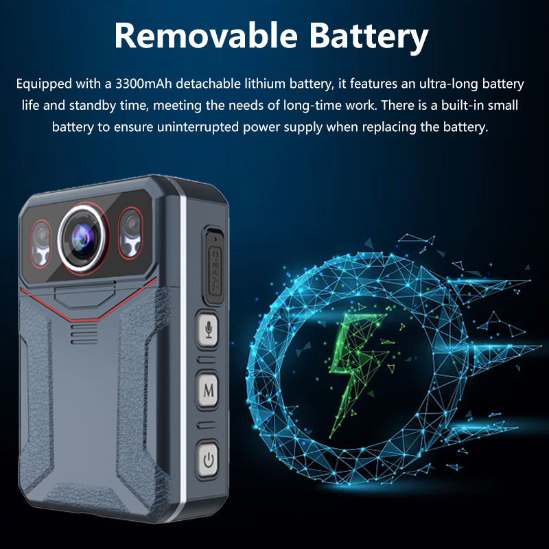 Waterproof Body Worn Camera 5G Full Network Connectivity Ultra-long Battery Life Remote Real-time Monitoring Intercom HD Video Touch Screen for Servic