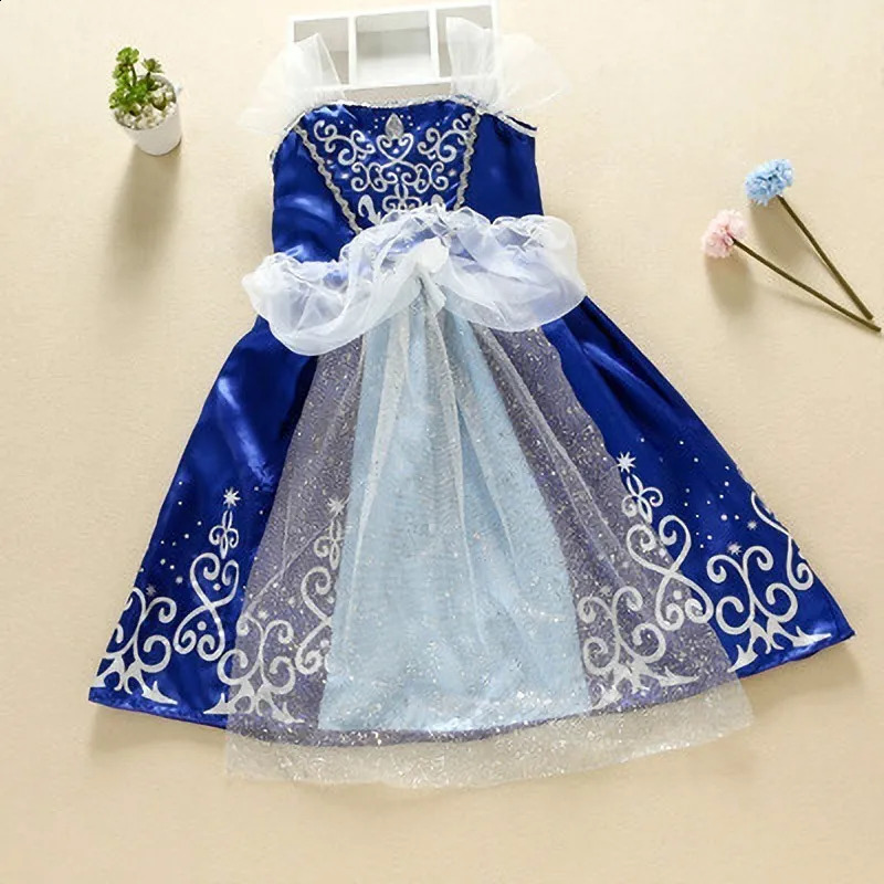 Kids Princess Costume Children Elsa Anna Halloween Dress Girl Jasmine Moana Dinner Rapunzel Mermaid Pageant Disguise 310Y 250820