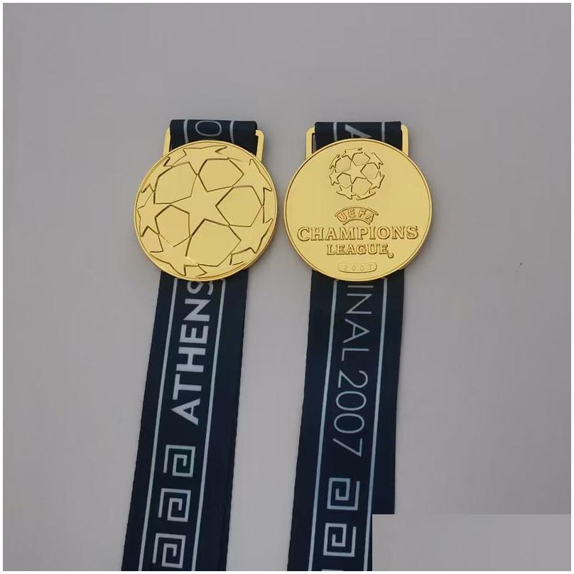 Arts And Arts 20002024 And Crafts Crafts Football Medals Win Soccer Champion For Fans Metal Competition Souvenir Collection Gifts Drop Delivery Home Otwjk