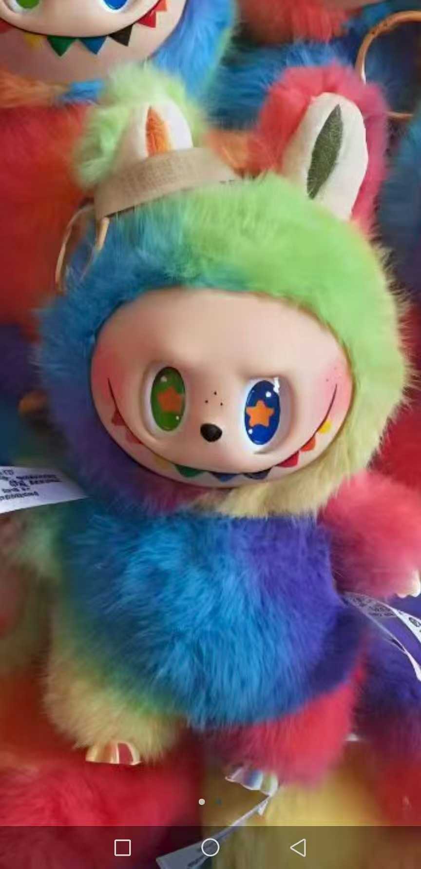 Ugly Cute Labubu 4th/6th Generation Macaron Color Tie-Dye Vinyl Face Blind Box Plush Toy Pendant L250821