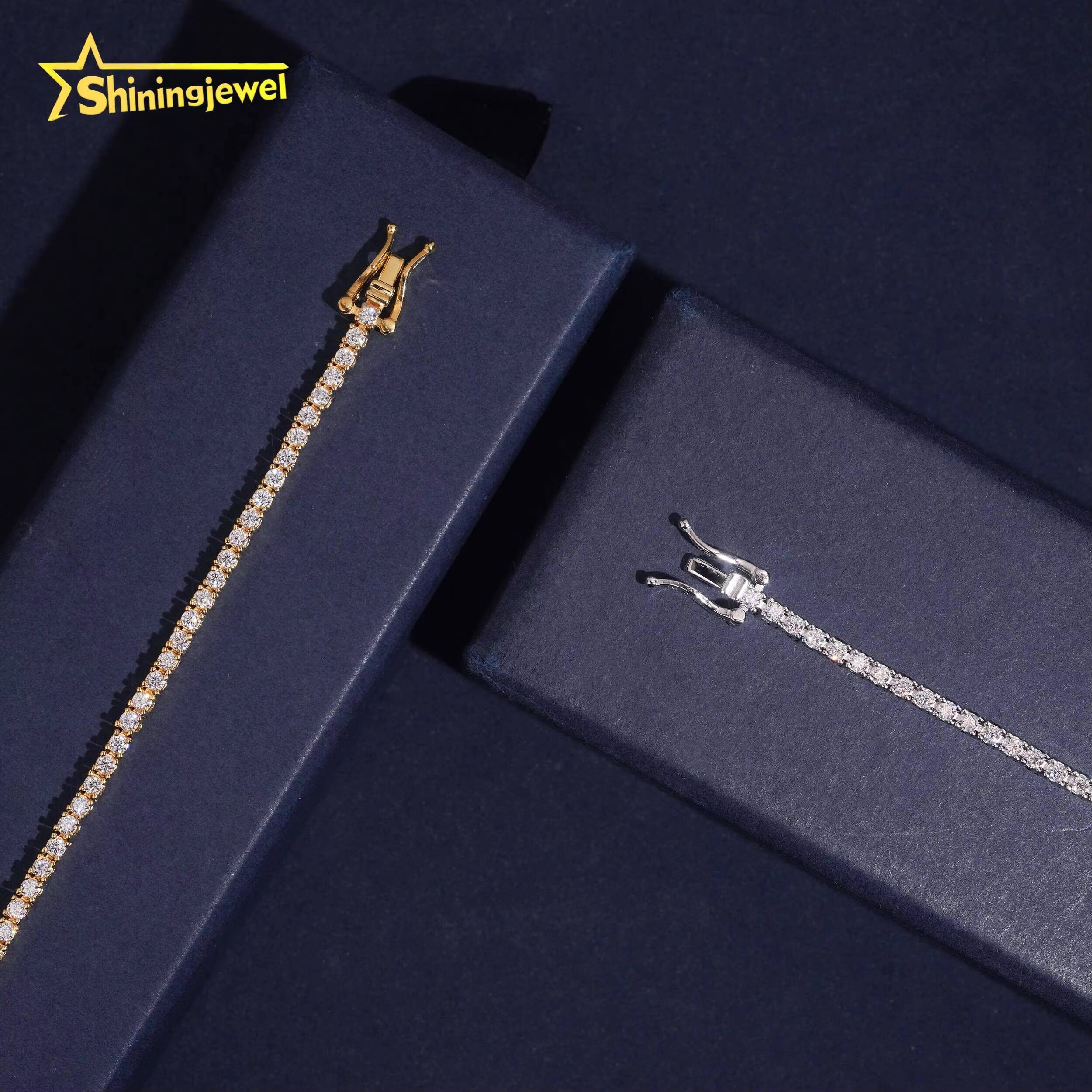USA Warehouse Fast Shipping Pass Diamond Tester GRA Certified Hip Hop Jewelry Iced Out VVS Moissanite Tennis Bracelet 2MM