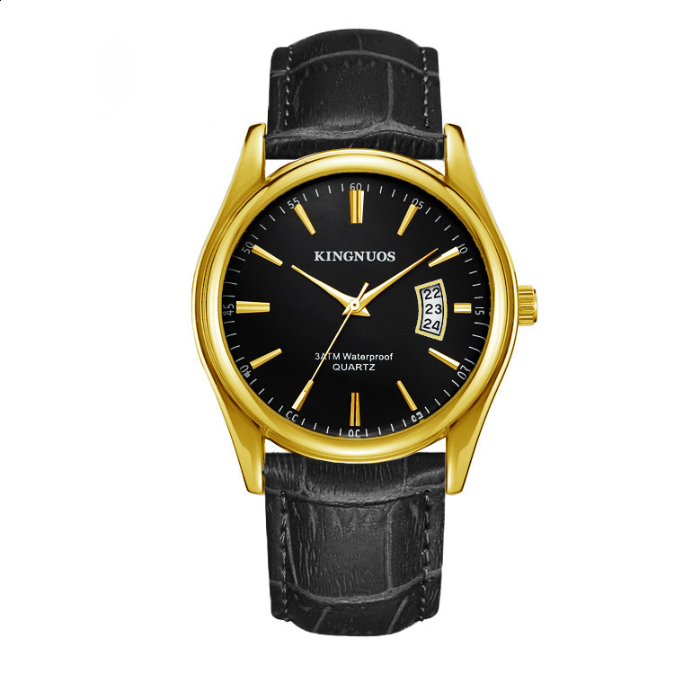 New all gold mens and womens couple single calendar waterproof steel band Watch bar nail scale fashion leisure Watch 241122