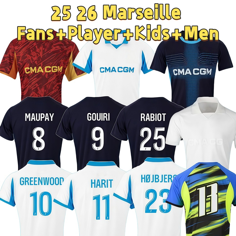25 26 Soccer jerseys 125th Anniversary OUNAHI harit maillot om klDs football shirthommes enfants Rabiot Greenwood BALER ANGEL PAIXaO Henrique
