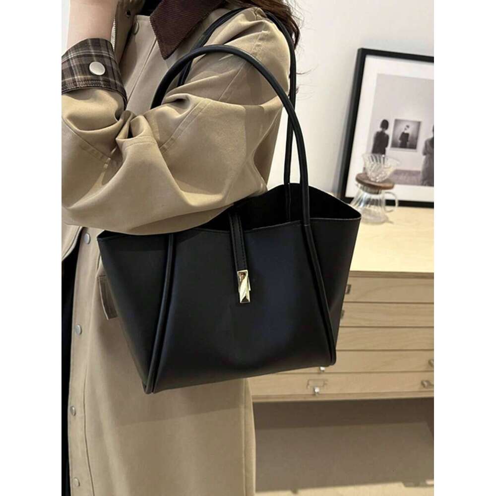 New Fashion Solid Color Sense Versatile Women One Shoulder Tote Bag
