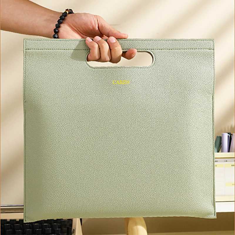 Custom Letters Business Document Bag Slim Engrave Name Leather Tote Bag Woman Large Capacity Magnetic Laptop Bag Gift Z250821