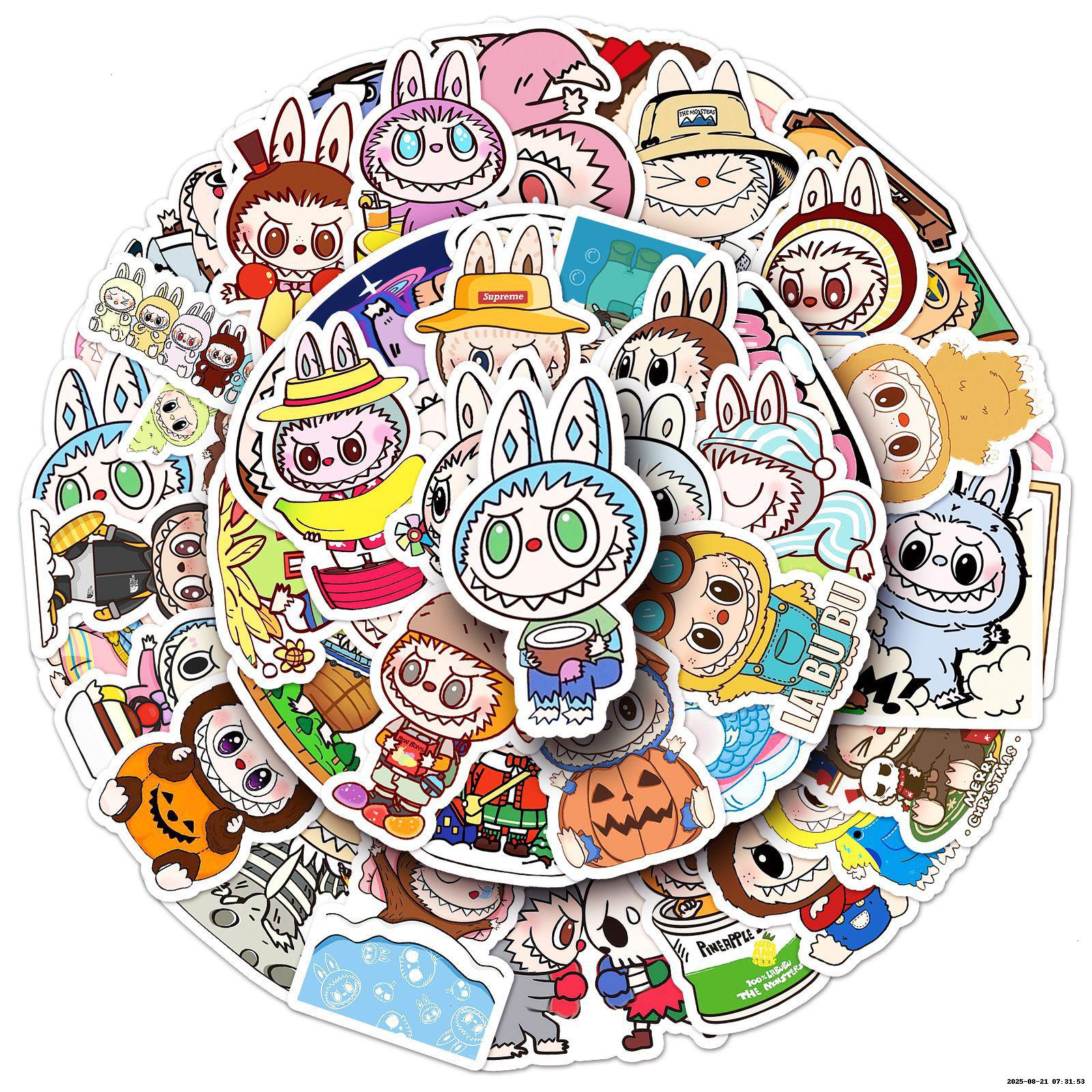 Cute Labubu Character Series - Bulk Comic Book Adhesive Labels Collection (Pack of 50)-01y3