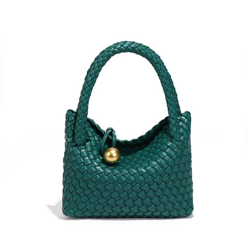 Autumn New Women s Shoulder Bag Women s Woven Shoulder Bag Autumn New Designer Foreskin Leather Handbag Woven Bag French Handheld Vegetable Basket Bag