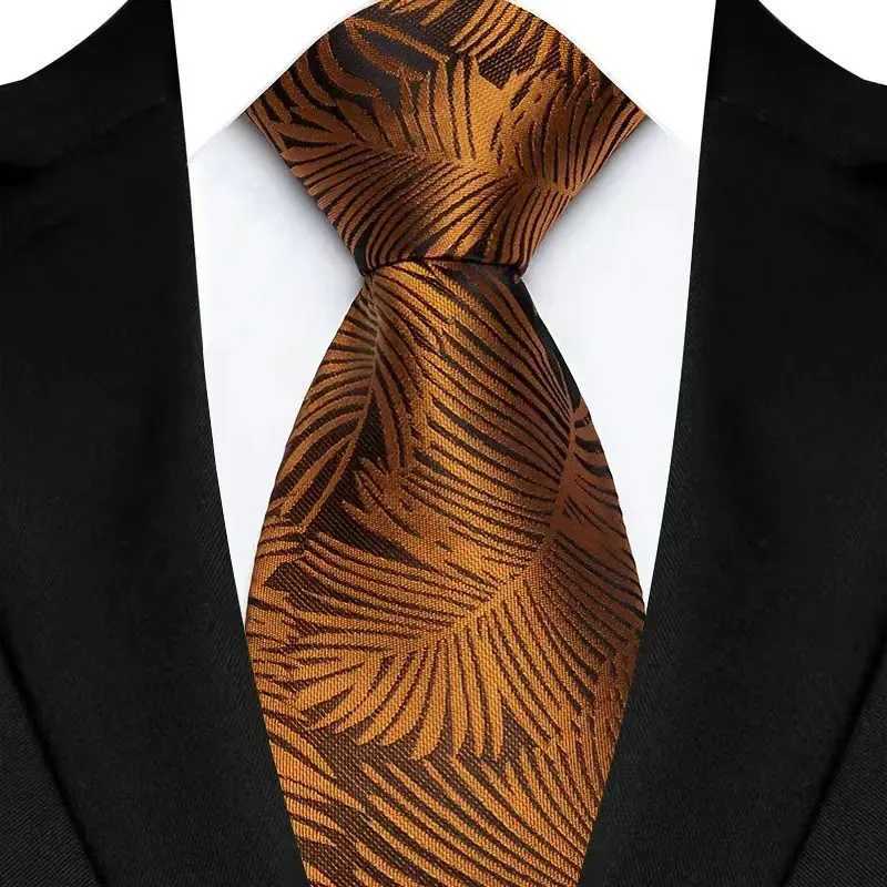 Wedding Tie For Men Women 8CM Orange Color Neck Tie For Party Jacquard Neckties Adult Brown Neck Ties For Groomsmen Gifts H250820