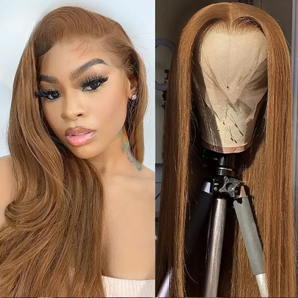 Honey Blonde Wig Human Hair Bone Straight Lace Front Wig 13X4 HD Lace Frontal Preplucked Wig 30 32 Inch Brazilian Wigs Synthetic Ready To Wear