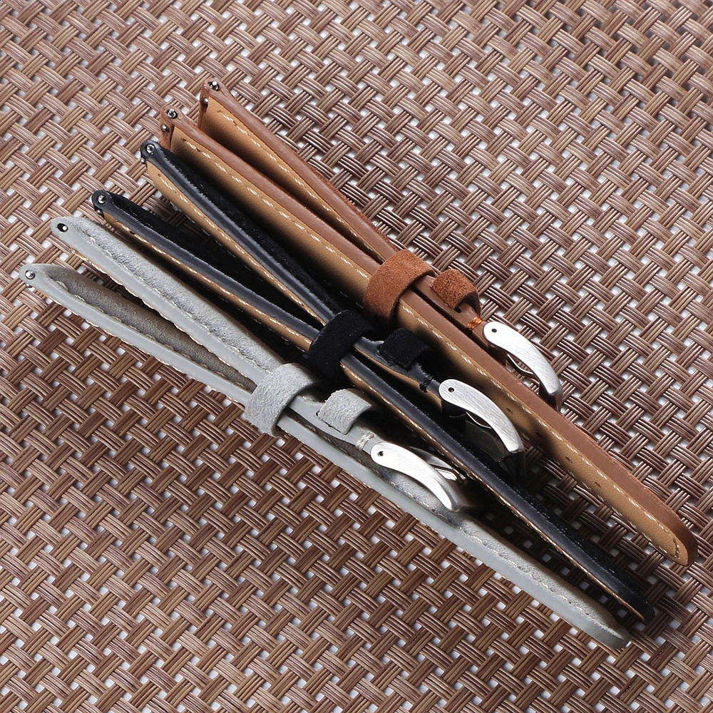 18mm 20mm 22mm Vintage Suede Cowhide Leather Watch Strap Handmade Band Gray Brown Black Quick Release Bracelet for Men Wome 250819