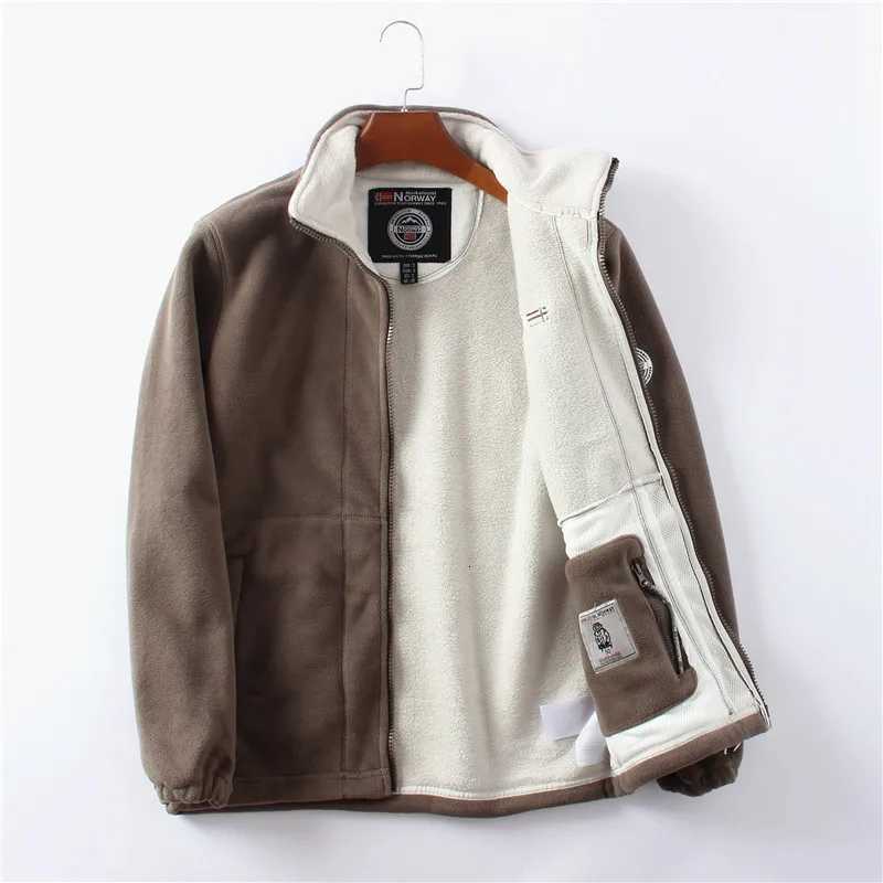 New Winter Thickened Mens Polar Fleece Jacket Stand Collar Plus Size Outdoor Overcoat Warm Norway Jacket Classic Outerwear W250821