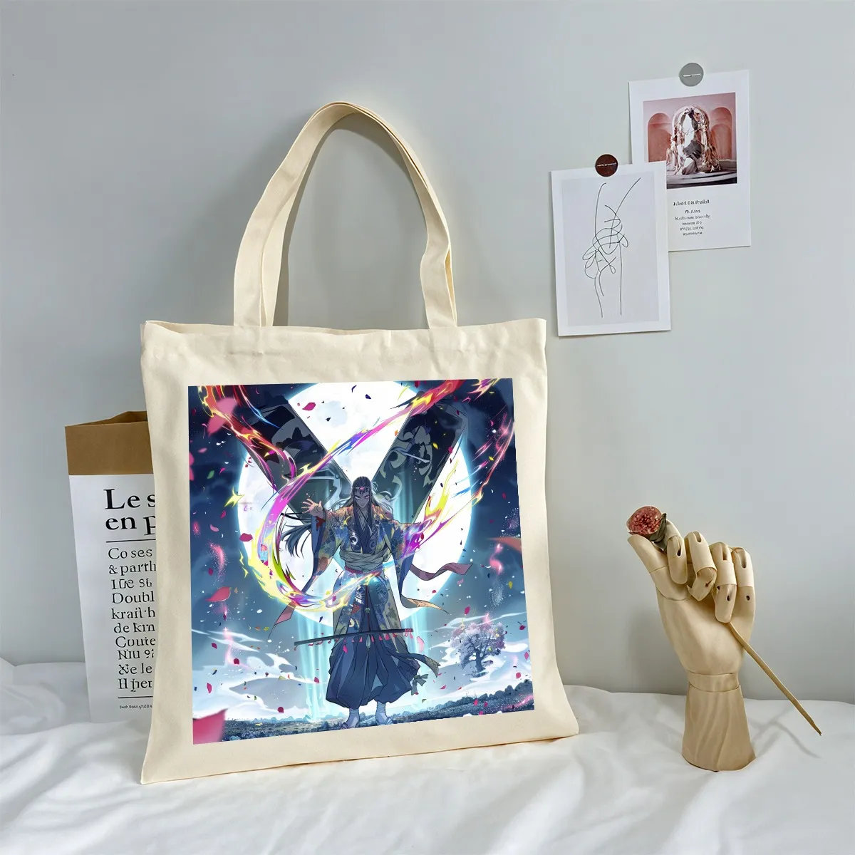 DHgatepod Custom Canvas Tote Bag, Personalized Large Shopping Bag with Long Handles, Durable Reusable Grocery Bag for Women & Men, Gift Idea