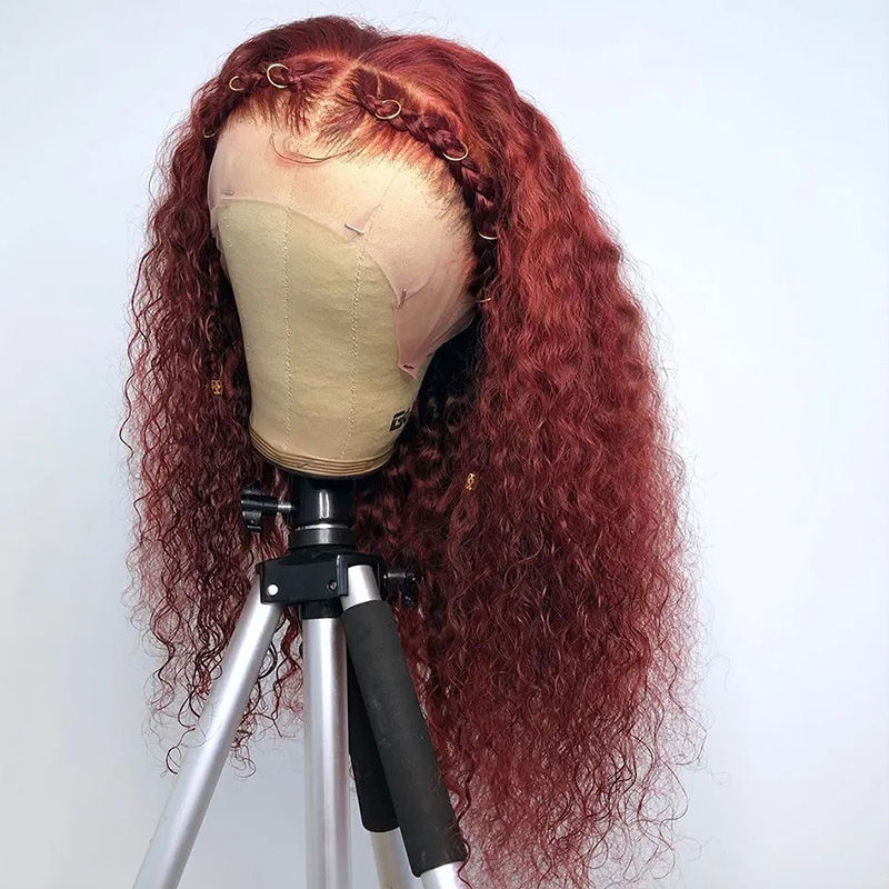 12~32 Inch Wavy Lace Front Human Hair 250% Water Wave Lace Front for Women Blonde Black Brown Synthetic Cosplay j13