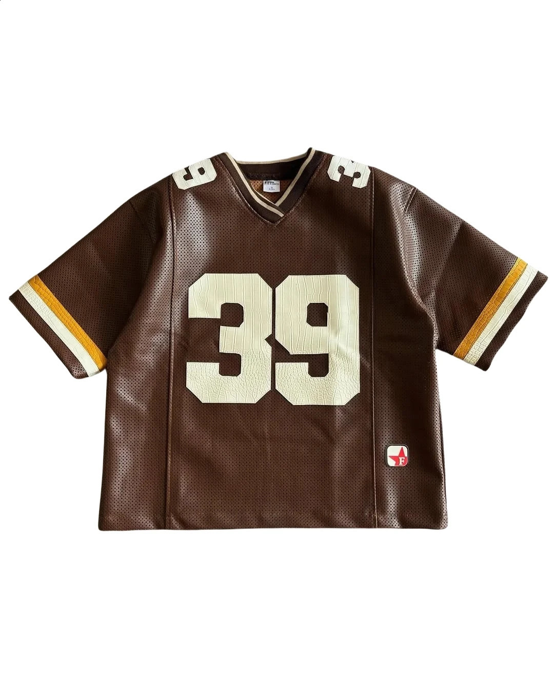 Y2K Streetwear Football Jersey Mens Womens Tshirt Brown Oversized Short Sleeve Shirt with Number 39 Tops 250821