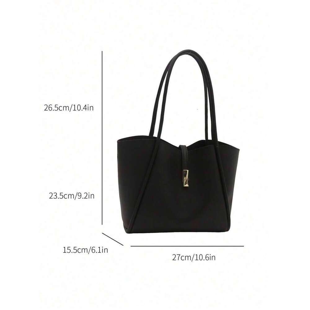 New Fashion Solid Color Sense Versatile Women One Shoulder Tote Bag