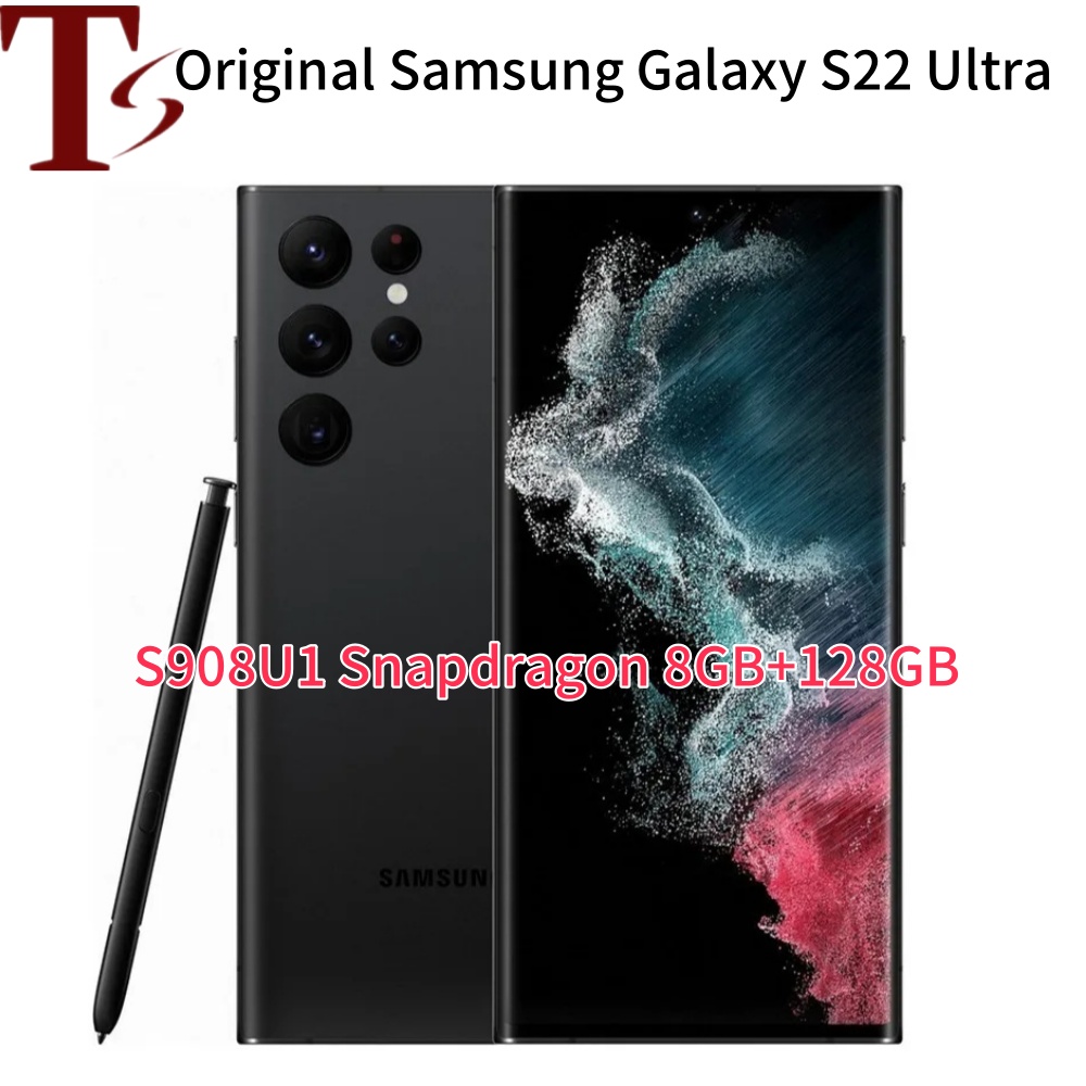Samsung Galaxy S22 Ultra 5G S908U1 6.8" AMOLED 8/12GB 12/128/256/512GB ROM Snapdragon NFC S Pen Original Unlocked Cellphone