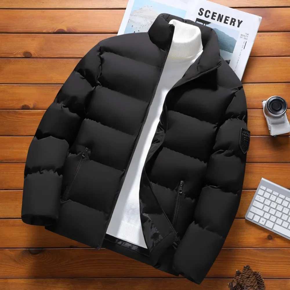 Men Autumn Winter Stand Collar Parka Jacket Cotton Padded Jackets Men Fashion Clothing 2023 Trends New Puffer Jacket X250821