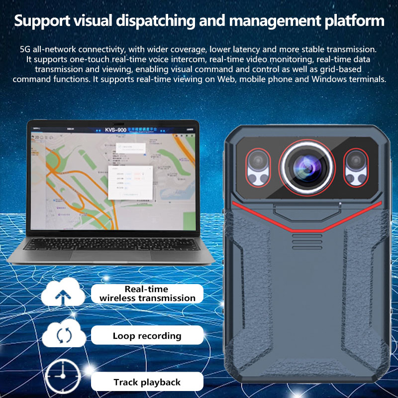 Waterproof Body Worn Camera 5G Full Network Connectivity Ultra-long Battery Life Remote Real-time Monitoring Intercom HD Video Touch Screen for Servic