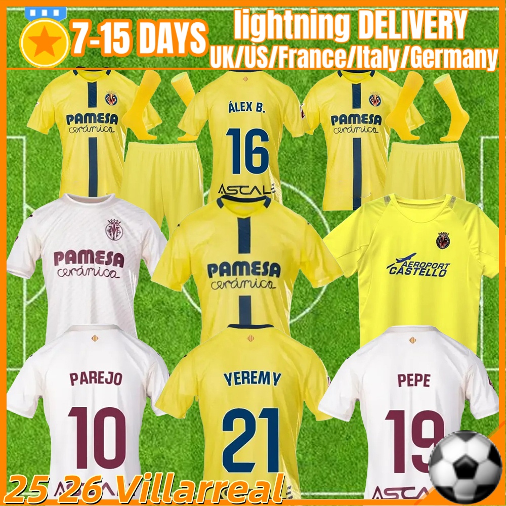 25 26 Villarreal CF S.CAZORLA Soccer Jerseys Home Away 2025 2026 DIA GERARO CHUKWUEZE 05 06 Retro camiseta Parejo ALCACER MOI GOMEZ men kids Kits Football Shirt