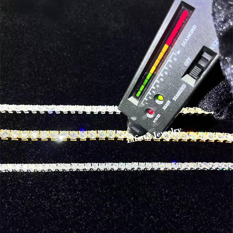 Luxury 3mm 4mm 5mm 6mm Custom VVS Moissanite Tennis Chain Wholesale Price 925 Sterling Silver Plated Tennis Necklace for Women