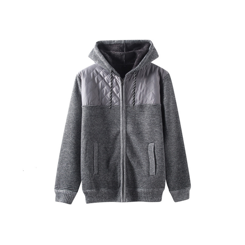 Men's Casual Hooded Polyester Jacket, Solid Color Knitted Fabric, Slightly Stretchy, All-Season Warmth, Suitable for Golf, Hiking, Sports, and Ou